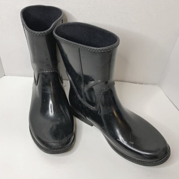 Michael Kors Glossy Shiny Rubber Rain Goulash Pull On Waterproof Short Boots - Picture 1 of 13